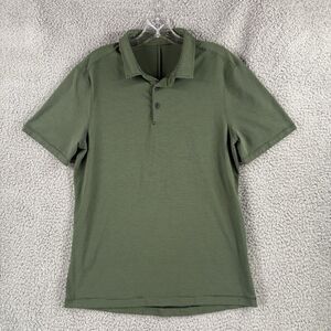Lululemon Evolution Polo Shirt Mens Medium M Green Short Sleeve Lightweight Golf